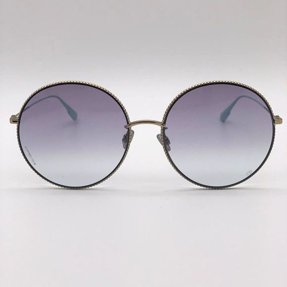  DIOR Sunglasses DIORSOCIETY 2F 03YG/SO  Gold Violet Gradient Round - Picture 4 of 11